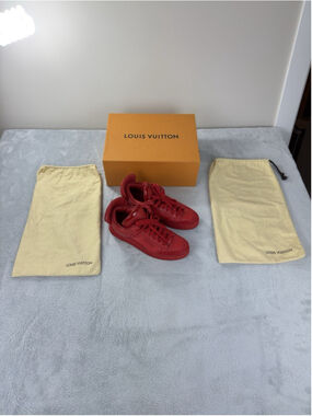 Louis Vuitton Men Sz 7.5 US/6.5 LV Kanye West Don Red Leather Sneakers Complete